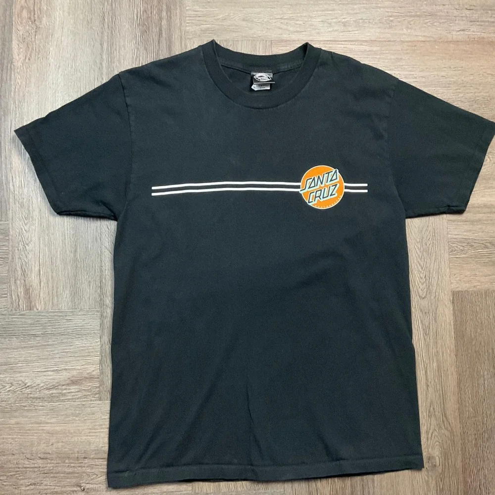 Santa Cruz Skateboards T‎ Shirt Mens Medium Black Logo Graphic Skate Tee Retro